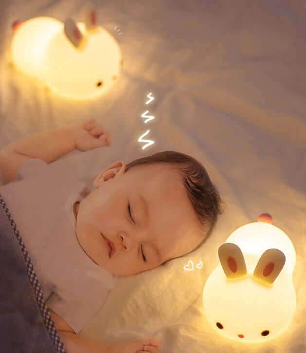 Lampe en Silicone lapin, cadeau du nouvel an, alimentation, veilleuse créative, jouets pour enfants