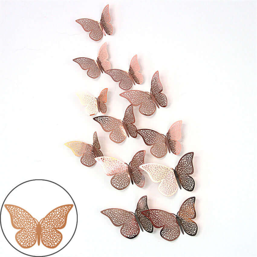 3D Hollow Butterflies Mirror Wall Stickers for Kids Rooms Bedroom Living Room Fridge Decorative Wallpaper Home Wall Decor