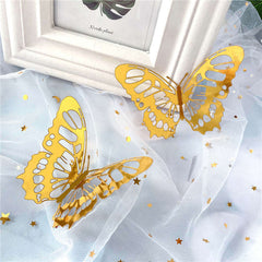 3D Hollow Butterflies Mirror Wall Stickers for Kids Rooms Bedroom Living Room Fridge Decorative Wallpaper Home Wall Decor