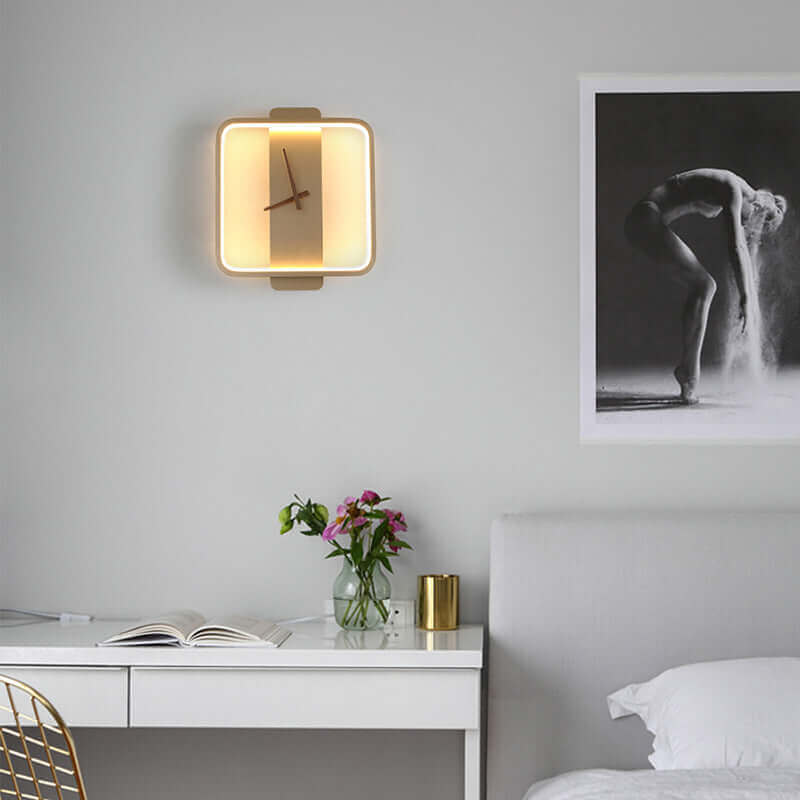 Nordic Wandleuchte Schlafzimmer Nachttischlampe Uhr Modellierung Lampe