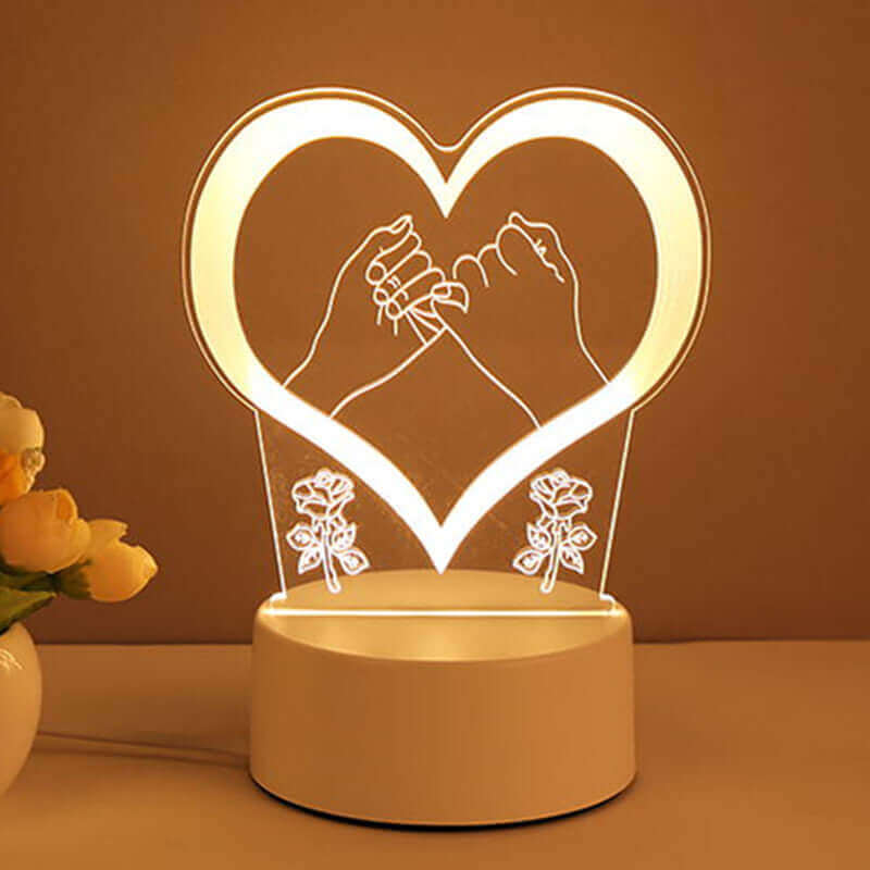 3D Lampe Acryl USB LED Nachtlichter Neonschild Lampe Weihnachten Home Dekorationen für Raumdekoration Valentinstag Geschenke