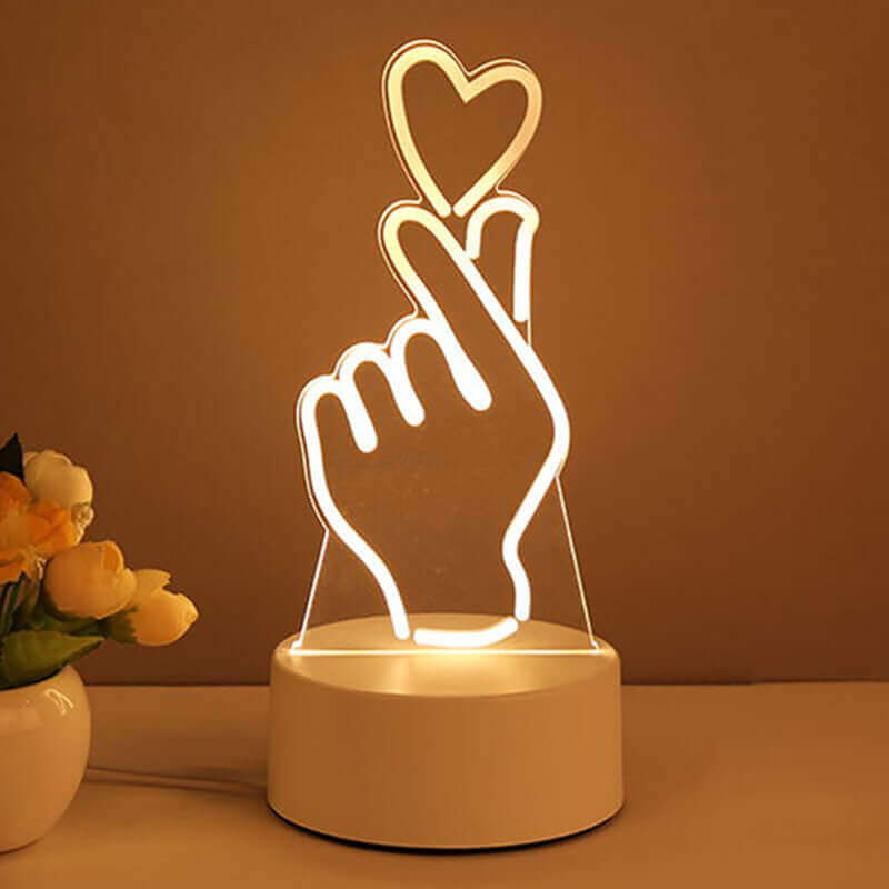 3D Lampe Acryl USB LED Nachtlichter Neonschild Lampe Weihnachten Home Dekorationen für Raumdekoration Valentinstag Geschenke