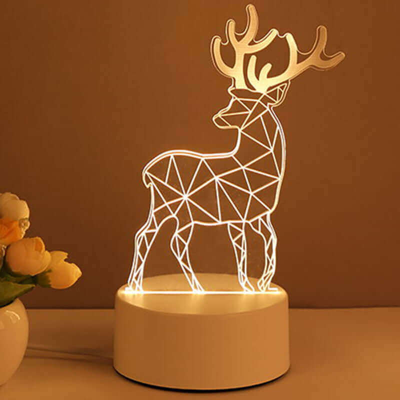 Lampe 3D en acrylique USB LED, veilleuse en forme de néon, décoration de maison pour noël, décoration de chambre, cadeaux de saint valentin