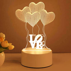 Lampe 3D en acrylique USB LED, veilleuse en forme de néon, décoration de maison pour noël, décoration de chambre, cadeaux de saint valentin