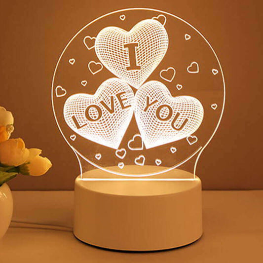 3D Lampe Acryl USB LED Nachtlichter Neonschild Lampe Weihnachten Home Dekorationen für Raumdekoration Valentinstag Geschenke