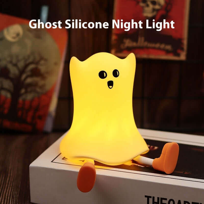 Lampe de chevet en silicone en forme de fantôme d'Halloween avec contrôle tactile, lueur douce pour une décoration résistante à l'eau