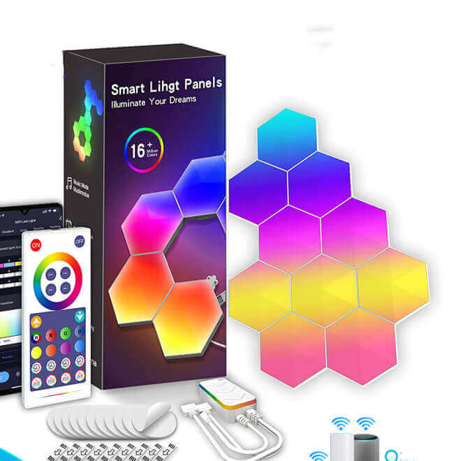 Graffiti Hexagonal Quantum Lamp Bedside Lamp Wall Lamp E-sports Ambience Light Smart Honeycomb Lamp