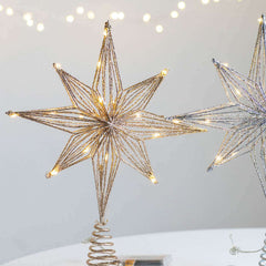 Christmas Tree Decoration Top Star Iron Luminous Tree