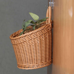 Japanese Style Plastic Wicker Storage Baskets for Organizing