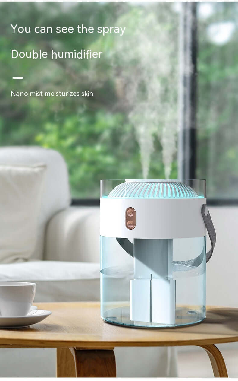 Humidificateur à Double pulvérisation de grande capacité 26l, lumière d'ambiance, remplacement d'eau Portable Commercial