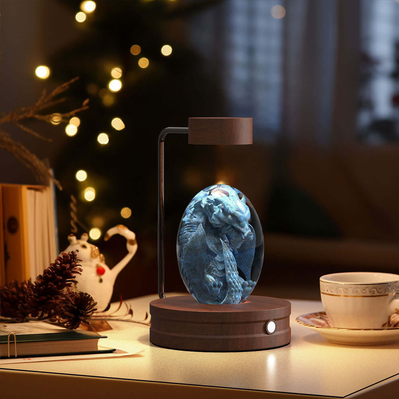 Boule de cristal cosmique dinosaure, veilleuse d'intérieur, alimentation USB, lampe de chevet chaude, cadeau d'anniversaire