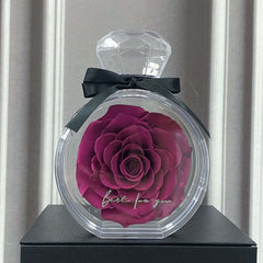 Natürliche ewige Blumenornamente, transparente Abdeckung, getrocknete Rose, Geschenkbox für Weihnachten, Neujahr, Valentinstag, Heimdekoration