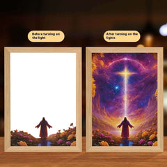 Jesus LED Light Painting Home Decoration Light Painting Photo Frame Led Night Light Room Decor Christmas Gifts Moon Lamp