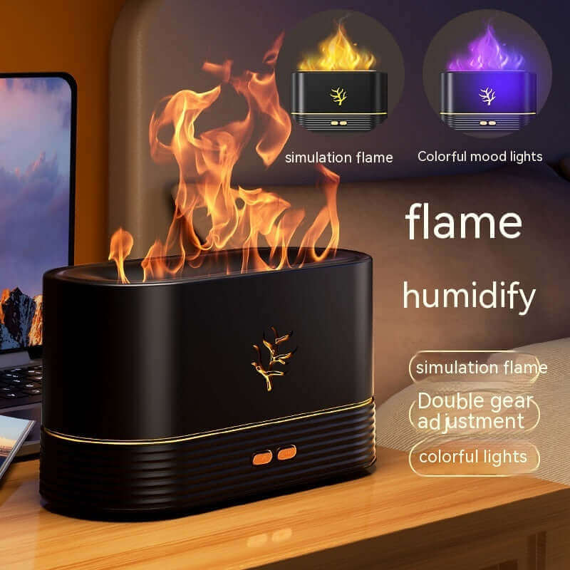 Humidificateur de flamme USB, minuterie intelligente, diffuseur d'arôme électrique, Simulation de feu, lampe de nuit, décoration de maison