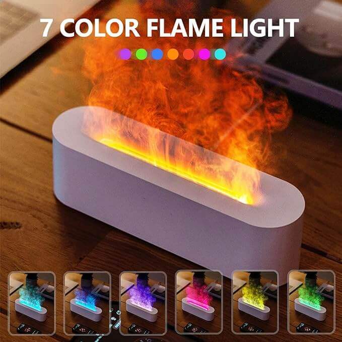 Flammen-Diffusoren für ätherische Öle, Upgrade-Aromatherapie-Diffusor mit 7 Farblichtern, Öldiffusor, Luftbefeuchter, Aromadiffusoren für Zuhause, Schlafzimmer, Büro, Yoga, Timer und wasserlose automatische Abschaltung, 150 ml