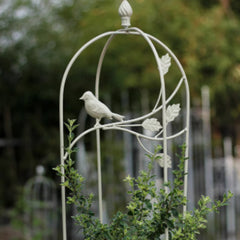 Cage à oiseaux pliante en fer avec cadre en vigne grimpante, support décoratif pour balcon et fleurs