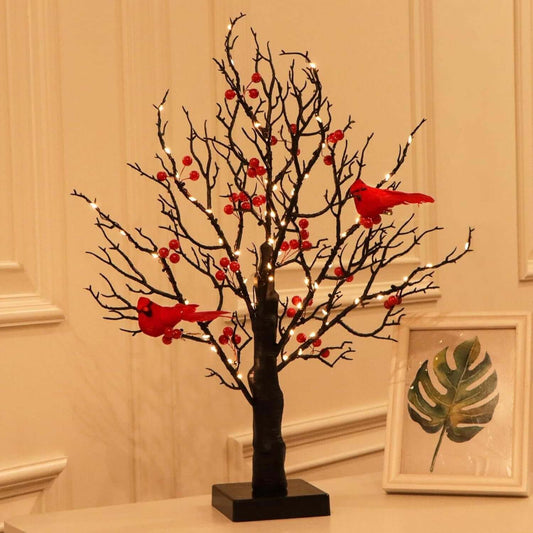 Christmas LED Bedroom Chinese Hawthorn Bird Tree Decorative Light Desktop Decoration