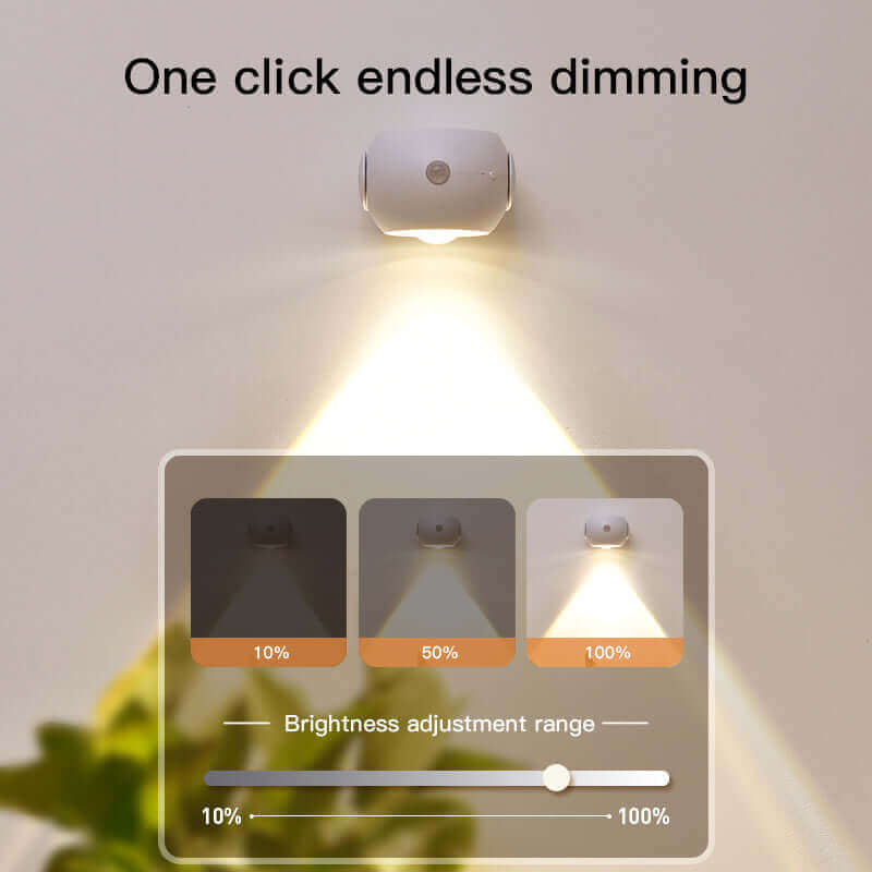 Adjustable Angle Human Sensing Light - Wireless Sunset Light for Indoor Use, Rechargeable Wall