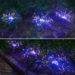 Neue Boden Stecker Solar Feuerwerk Licht LED Lichterkette Kupfer Draht Outdoor Garten Dekoration Stern Lichter Weihnachten Lichter