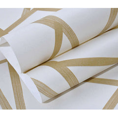 Elegant Geometric Non-Woven Wallpaper - Golden Yellow, Sound-Absorbing, Modern Design