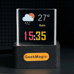 Horloge météo WiFi transparente mini tendance avec affichage décoratif