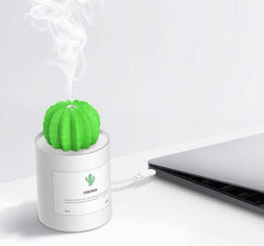 Humidificateur d'air à lumière LED douce de 280ML, diffuseur d'huile essentielle et d'arôme ultrasonique de Cactus pour maison et voiture, Mini purificateur d'air USB