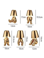 Lampe de bureau en forme de petite statue dorée, chargeur USB, lampe de Table décorative, atmosphère tactile