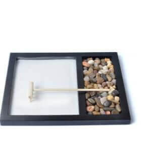 Traditional Japanese Miniature Bamboo Zen Garden Tray for Meditation and Decor