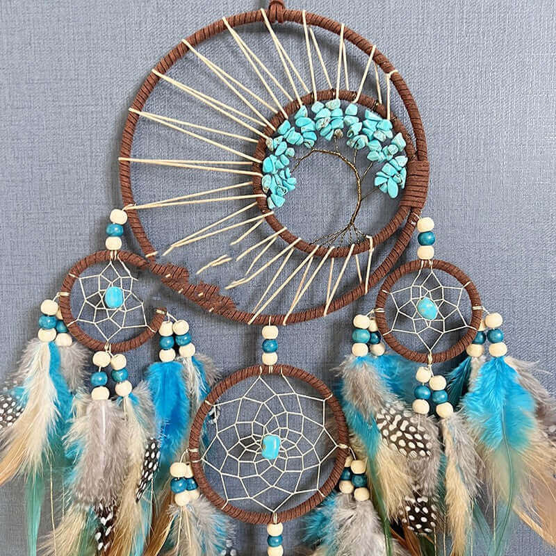 High-grade Turquoise Lucky Tree Dreamcatcher Hanging Wind Chimes