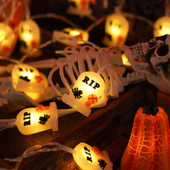 PVC Soft Material Halloween Lighting Chain Pumpkin Ghost Bat Modeling Lamp Indoor And Outdoor Home Decoration