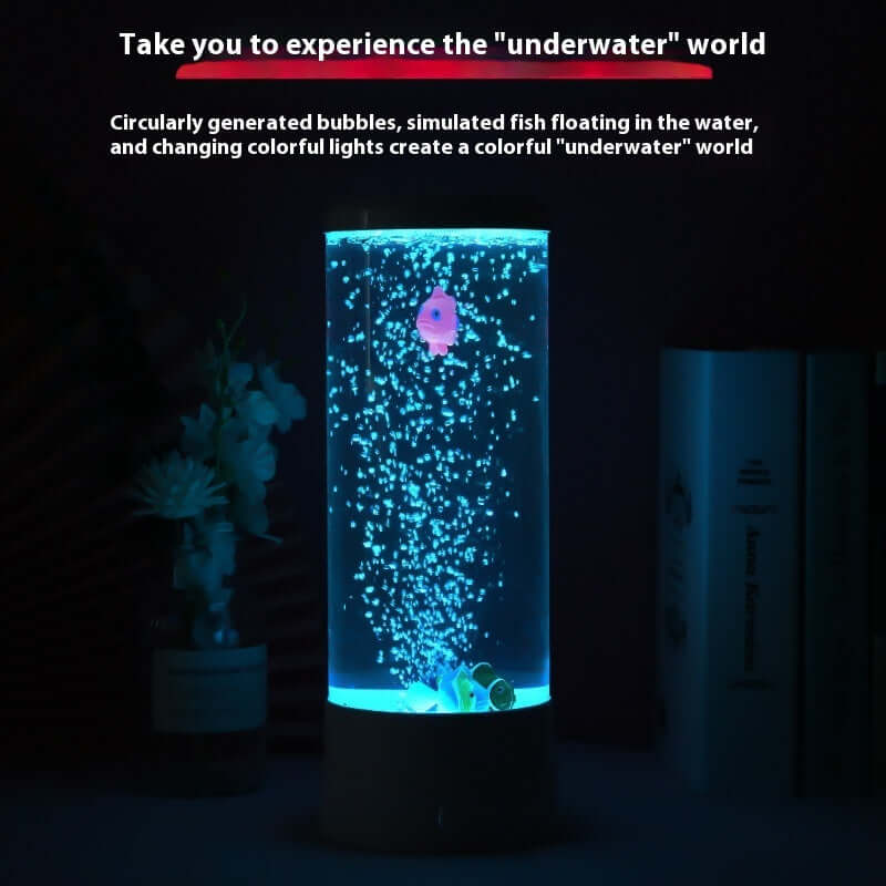 Simulation LED Colorful Large Bubble Fish Light USB Plug-in Small Night Lamp