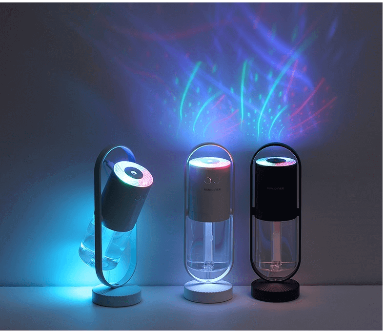 Humidificateur d'air USB ombre magique pour la maison avec veilleuses de Projection, brumisateur ultrasonique pour voiture, Mini purificateur d'air pour bureau