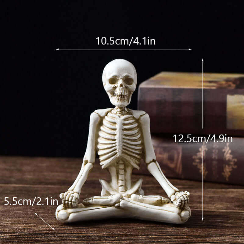 Halloween Horror Desktop Decoration Resin Ornaments Feature Modeling Yoga Skull Skeleton