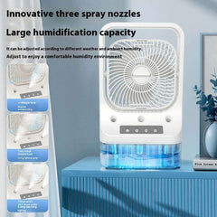 Ventilateur de refroidissement domestique, tête Rechargeable par Usb, refroidissement de l'air réglable, réservoir de climatisation refroidi à l'eau, ventilateurs de refroidissement à faible bruit