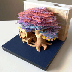 Tree House Panoramique Notes 3D Sculpture sur papier Calendrier créatif Décoration