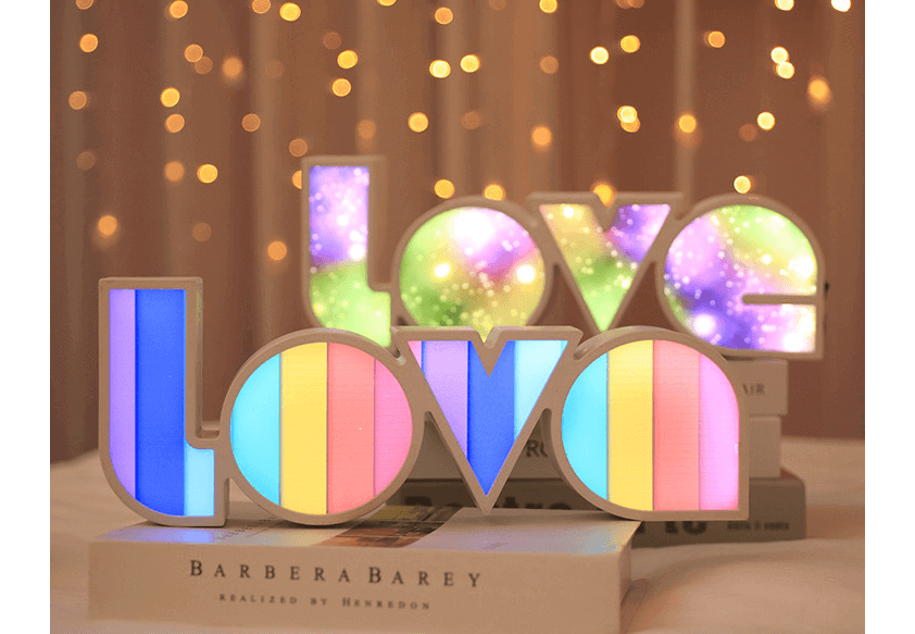 Décor de saint-valentin, lumière LED d'amour, cadeau de saint-valentin pour petite amie, décoration de fête d'anniversaire de mariage, décor de mariage romantique