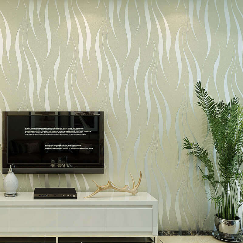 Premium Water Ripple Non-Woven Wallpaper - Modern, Simple, and Stylish Home Decor Options