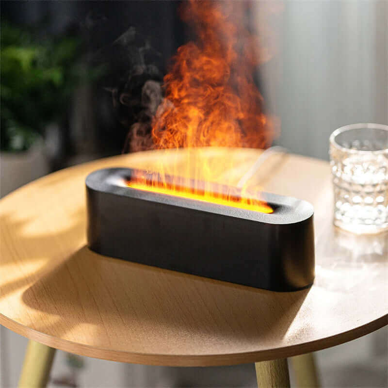 Diffuseur d'arôme de flamme, humidificateur d'air ultrasonique, brumisateur, lampe à huile essentielle Led, diffuseur de feu réaliste, 2023