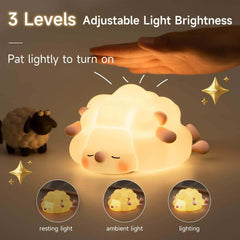 Mignon Silicone veilleuses mouton dessin animé chambre lampe pour chambre d'enfants décor Rechargeable synchronisation gradation sommeil veilleuse