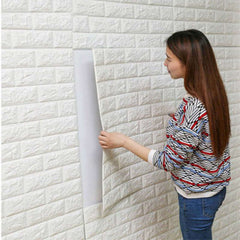 3D Brick Self-Adhesive Wallpaper - Waterproof, Antibacterial, and Sound-Absorbing