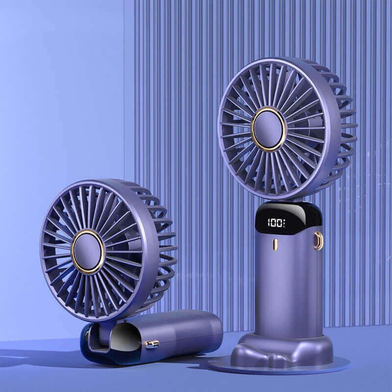 Mini ventilateur électrique portatif Rechargeable par USB, pliable, suspendu au cou, pour l'extérieur, réglable, 5 vitesses, refroidisseur d'air puissant