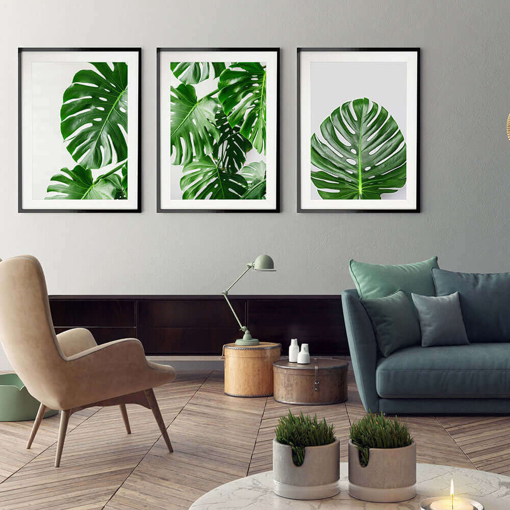 Peinture sur toile de plantes vertes, décoration d'intérieur