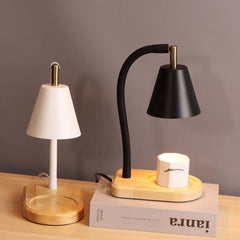 Lampe de fusion de cire d'aromathérapie à base de bois massif simple