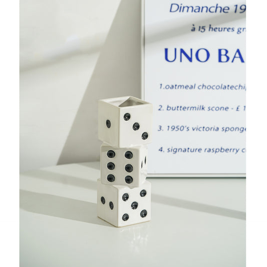 Creative Ceramic Dice Vase Decoration