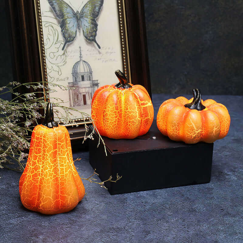 Nouveau Halloween citrouille lanterne Simulation citrouille LED bougie lampe résine lumineuse citrouille