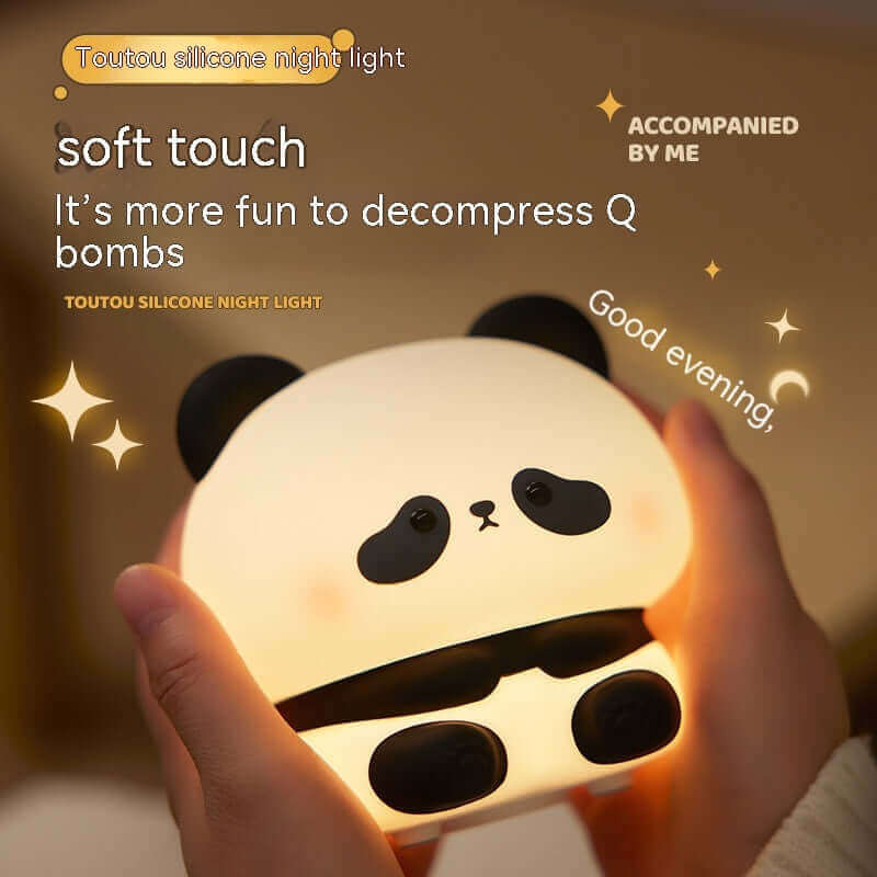 Panda LED Veilleuse Mignonne En Silicone Veilleuse USB Rechargeable Tactile Lampe De Nuit Chambre Timing Lampe Décoration Cadeau Pour Enfants Décor À La Maison