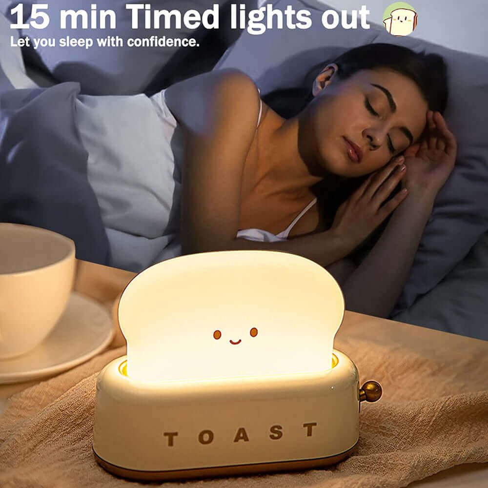 Kreative LED Brot Maker Nachtlicht USB Lade Dimmen Toast Lampe Schlafzimmer Kinder Timing Schlafen Lampen Lustige Licht