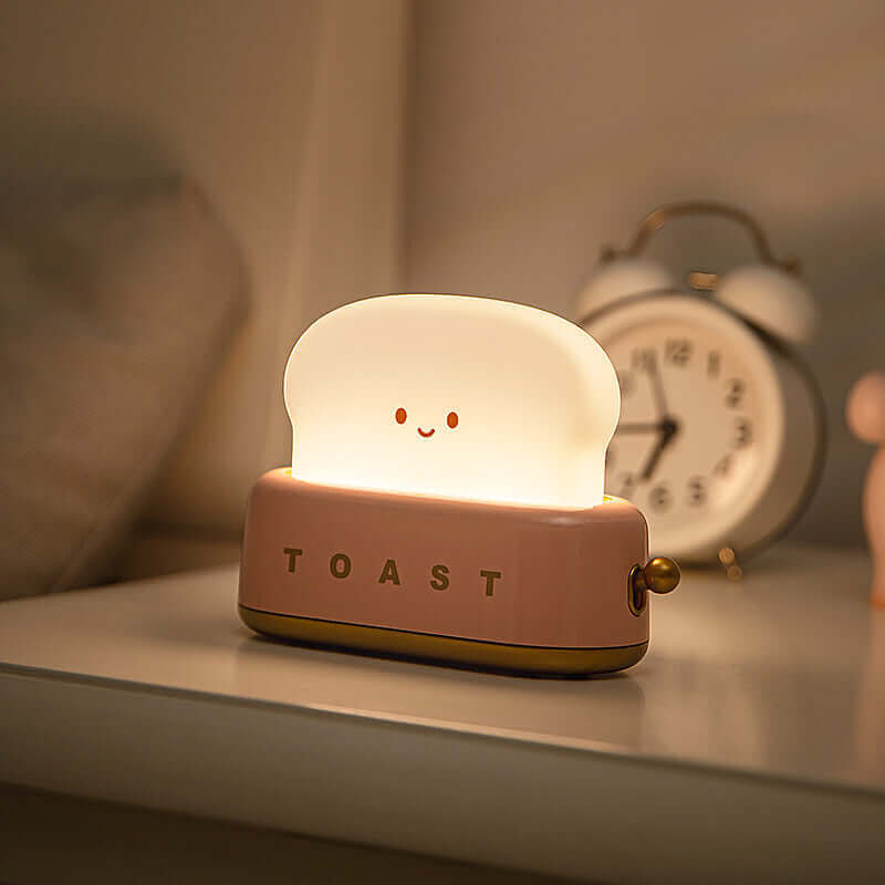 Kreative LED Brot Maker Nachtlicht USB Lade Dimmen Toast Lampe Schlafzimmer Kinder Timing Schlafen Lampen Lustige Licht