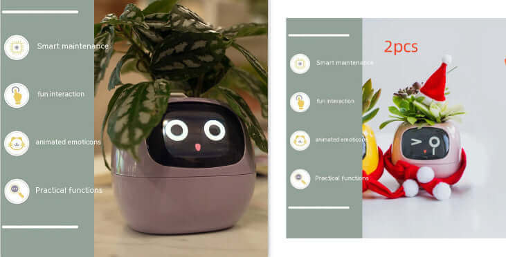 Smart Planter Endloser Spaß Über 49 ausdrucksstarke Ausdrücke 7 intelligente Sensoren und KI-Chips machen das Pflanzenaufziehen einfach und unterhaltsam