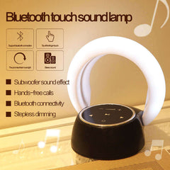 Kreative Bluetooth-Subwoofer-Stereo-Lautsprecher-LED-Schreibtischlampe, stufenloses Dimmen, faltbares Touch-Atmosphären-Nachtlicht